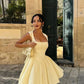 Girlhomeshops-Yellow fashion sweet backless elegant short satin homecoming dress birthday dress gh5268