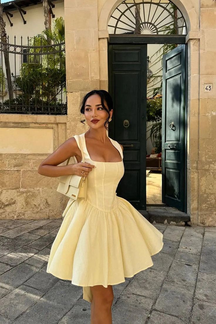 Girlhomeshops-Yellow fashion sweet backless elegant short satin homecoming dress birthday dress gh5268