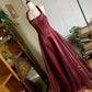 Burgundy red vintage elegant shiny beaded long tulle Prom Gown evening dress party dress gh3457