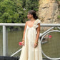Robe de soirée longue en satin à col en V et à la mode, robe de soirée pour invités de mariage, robe de soirée gh3073