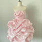 Pink Sweet Cute Short Satin Homecoming Dress Birthday Dress gh4629