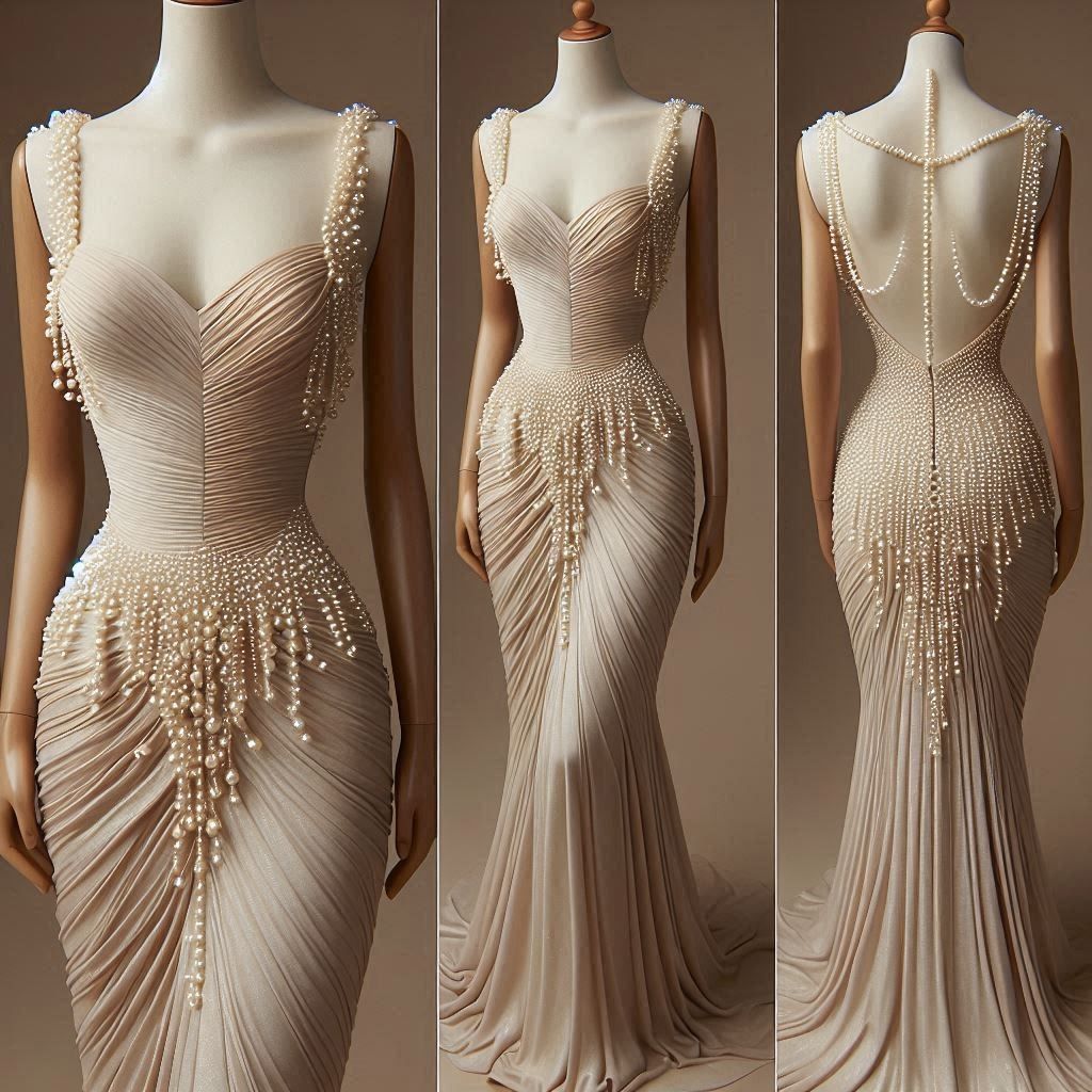 Girlhomeshops-Nude exquisite Perlen herzförmiger Ausschnitt sexy rückenfrei langes Satin enges Ballkleid Abendkleid Geburtstagspartykleid gh5382