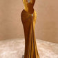 Girlhomeshops-Gold Fashion Elegant Velvet Long Mermaid Slim Prom dress Evening Dress Party Dress gh4996