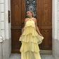 girlhomeshops-Yellow/pink floral suspender long chiffon prom dress bestie dress sister dress friendship dress gh5799