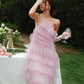 Pink Sweet Backless Long Tulle Ball Gown Evening Dress Party Dress gh3297