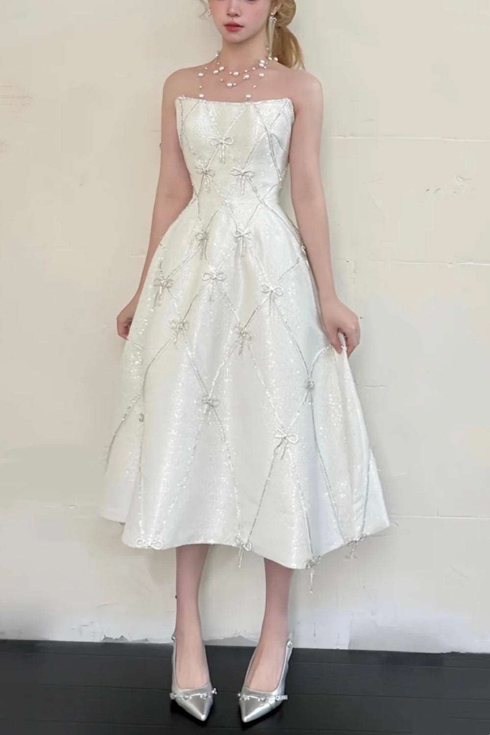 Glitzerndes Schleifen-Geburtstagskleid, Partykleid gh6706