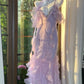 Robe de soirée longue en mousseline de soie, élégante, en dentelle romantique lilas, robe de soirée, robe de soirée, gh4613