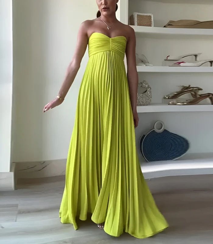 Yellow fashion elegant long chiffon ball gown evening dress wedding guest party dress gh3430