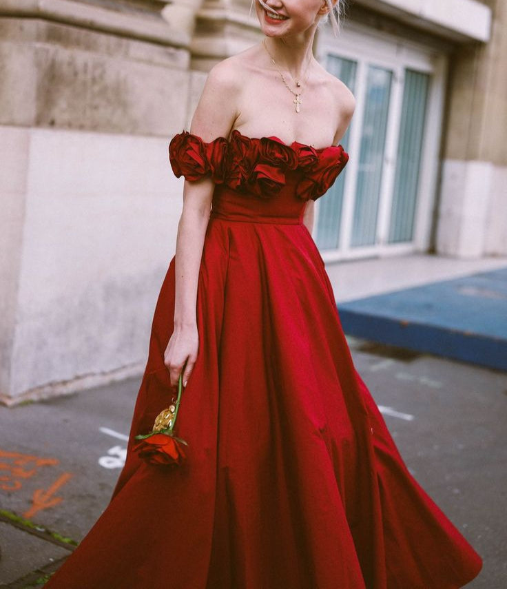 Pink Fashion Unique Rose Lace Neckline Long A-Line long Satin Prom Dress Evening Gown Party Dress gh3340