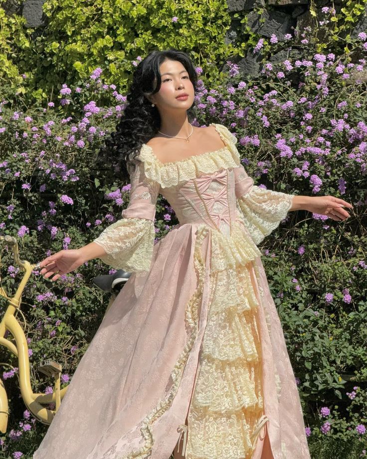 Robe de soirée longue rose rétro en dentelle, col carré, élégante, à la mode, gh3785