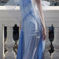 girlhomeshops-(Includes Scarf)Soft Blue Elegant Classic Dress Gradient Dress gh6327