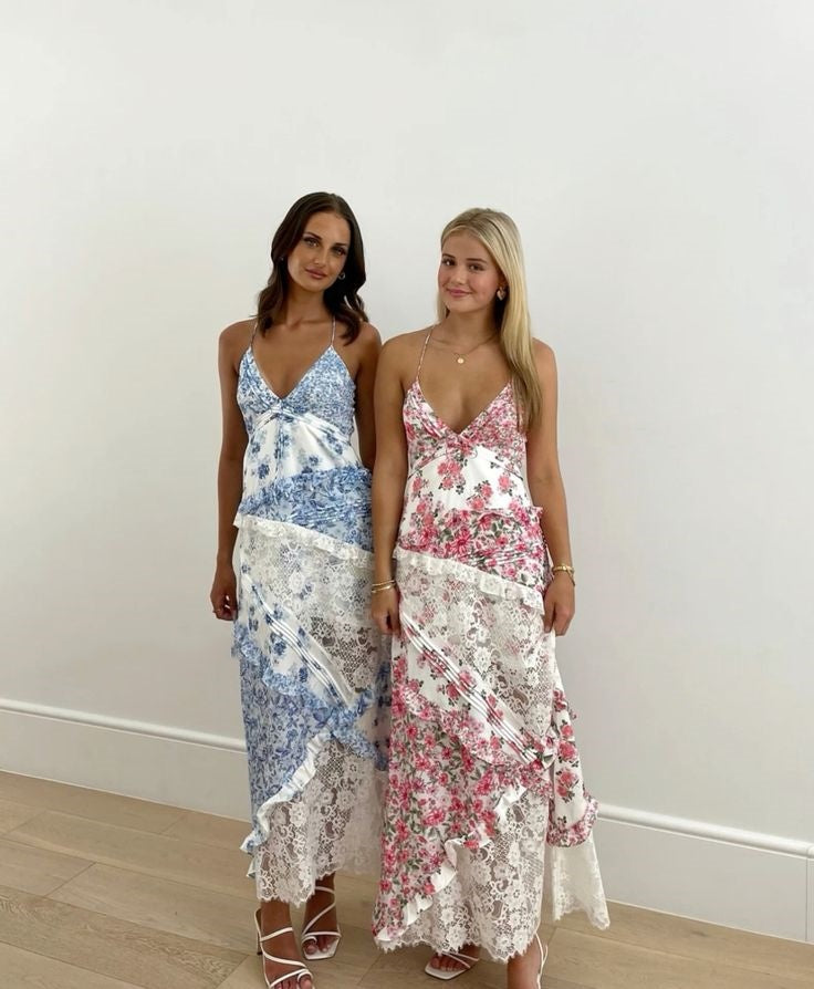 Robe de bal longue bleue élégante en dentelle florale délicate, robe de soirée, robe de bal, robe de soirée, robe de soirée, robe de soirée, gh4109