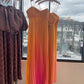Orange and yellow fashion gradient long chiffon ball gown evening dress travel holiday beach party dress gh4825