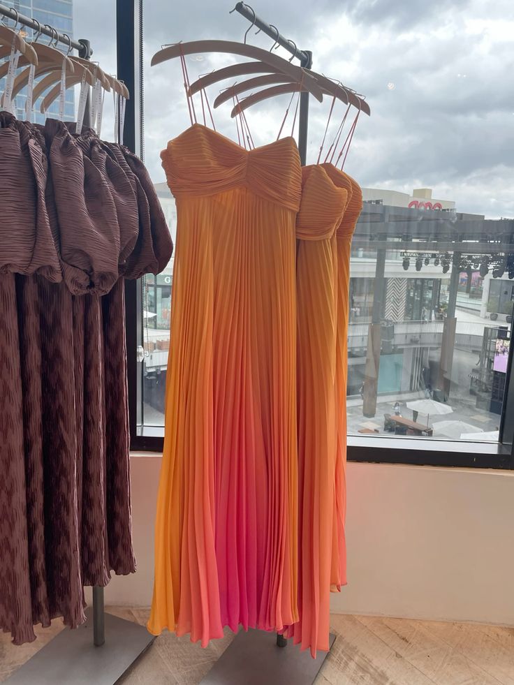 Orange and yellow fashion gradient long chiffon ball gown evening dress travel holiday beach party dress gh4825