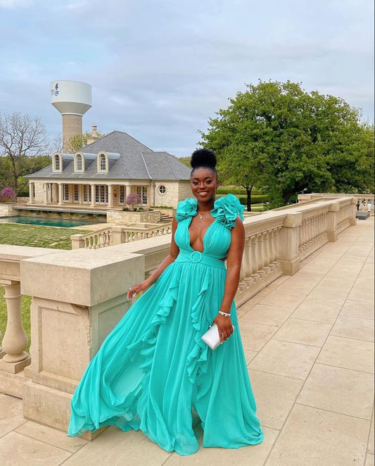 Green Fashion Chiffon Long Elegant Ball Gown Evening Dress Party Dress gh3038