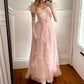 Pink sweet cute long tulle ball gown evening dress Christmas holiday party dress gh3261