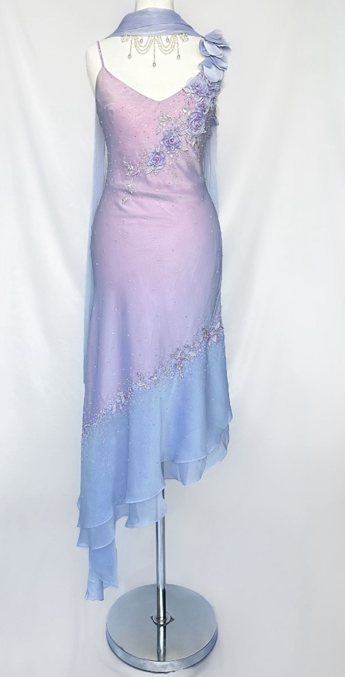 girlhomeshops--soft girl Homecoming Dress Purple Fairy Dress Exquisite Beaded Floral Mid-Length Personalized Elf Dress gh5655