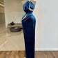 Girlhomeshops-Blue beaded long satin mermaid fitted prom dress evening gown party dress gh4998