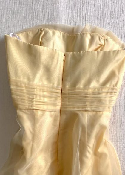 Girlhomeshops-Yellow off-the-shoulder A-line short chiffon ruffle homecoming dress birthday party dress fairy gh5237