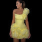 Girlhomeshops-Yellow one-shoulder fashion sweet bud skirt short chiffon homecoming dress birthday dress gh5269