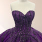 girlhomeshops - Robe de bal/robe de mariée longue en tulle violet scintillant et délicatement perlé gh6186