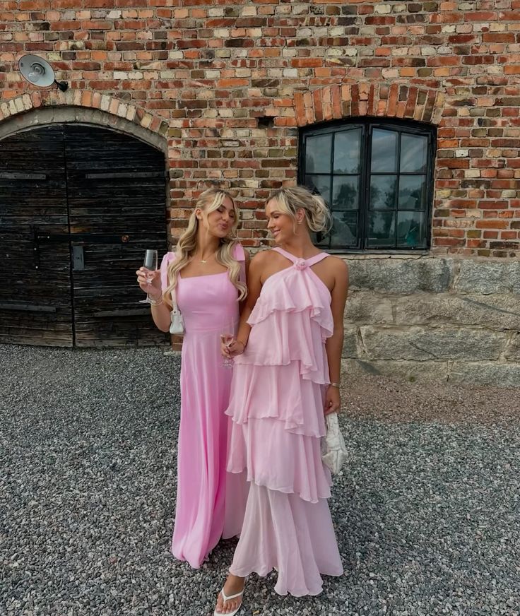 girlhomeshops-Yellow/pink floral suspender long chiffon prom dress bestie dress sister dress friendship dress gh5799