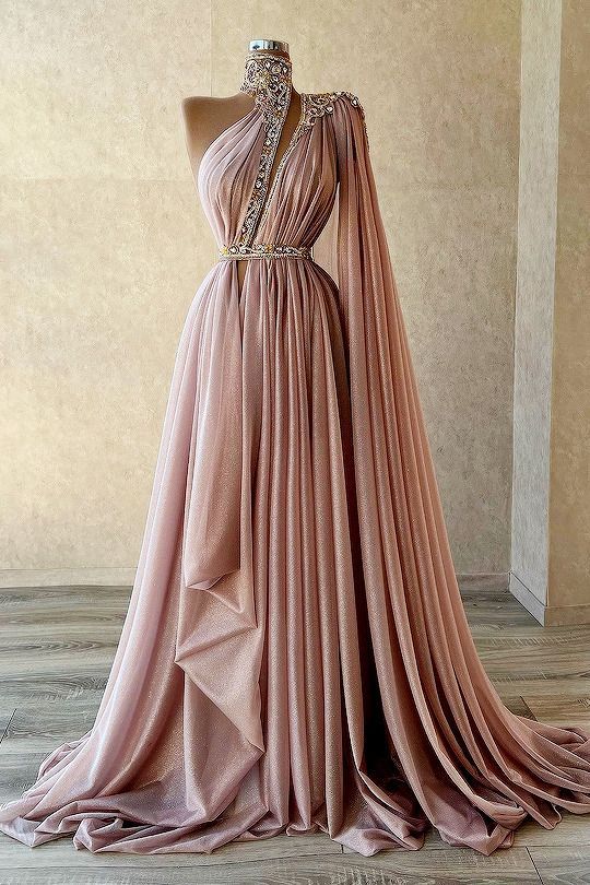 Rosa wunderschöne glänzende Perlen lange Tüll sexy elegante bodenlange Ballkleid Abendkleid gh3277