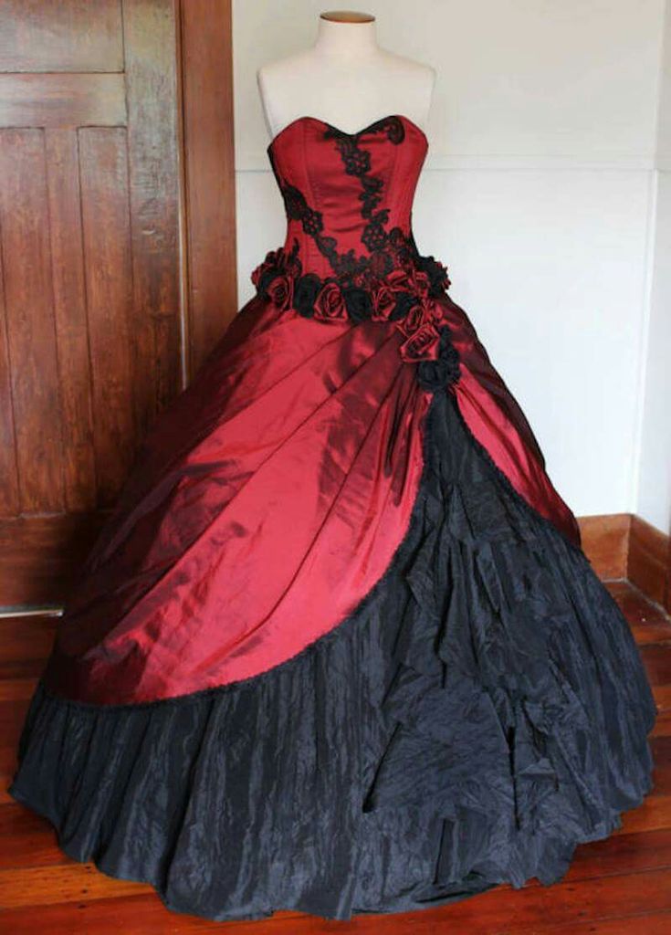 Burgunderrotes Vintage-Abendkleid mit zarten Blumenapplikationen, langes Satin-Tüll-Ballkleid, gh3210