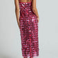 Pink/Silver Black Fashion Sequin Long Spaghetti Strap Party Dress gh4858