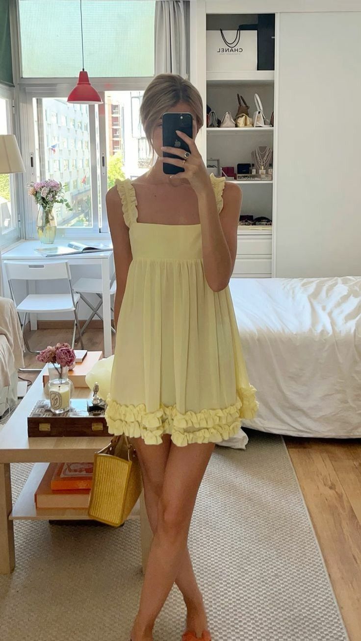 Girlhomeshops-Gelb süße Mode kurze Chiffon Homecoming Kleid Geburtstagskleid gh5288