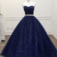 Royal blue/Purple gorgeous shiny exquisite beaded A-line long tulle ball gown evening dress gh3558