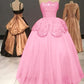 Pink Glitter Beading Elegant Long Tulle Ball Gown Evening Dress Graduation Dress gh3347
