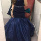 girlhomeshops-Elegantes Meerjungfrauenkleid aus Satin und Tüll in Marineblau für formelle Anlässe gh5815