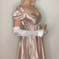 Pink vintage long satin formal high waist empire dress Prom dress evening dress party dress gh4900