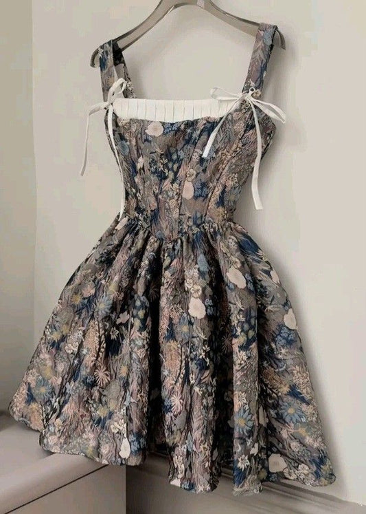 girlhomeshops--Floral Short Homecoming Dress Women Girls Satin gh5714