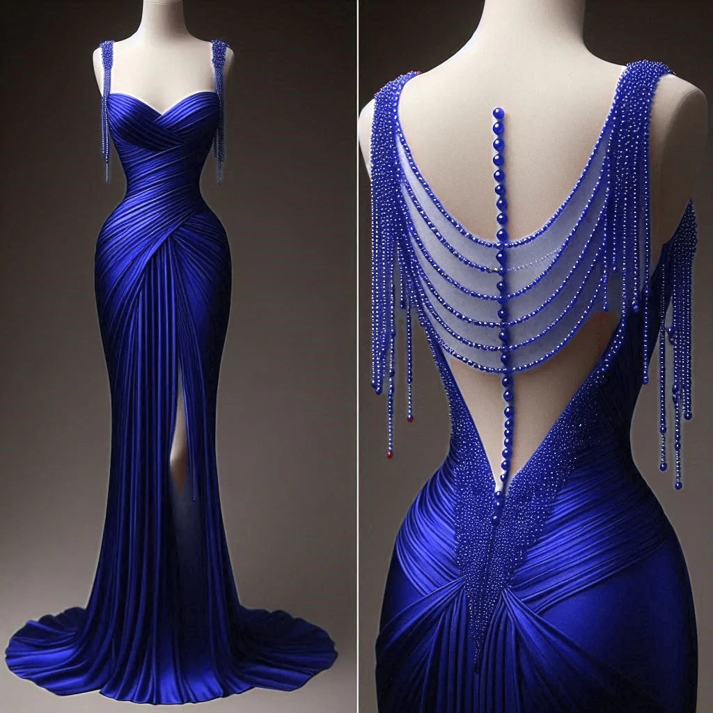 Girlhomeshops-Roter Satin, exquisiter perlenbesetzter herzförmiger Ausschnitt, sexy, rückenfrei, geschlitzt, langes Satin-Ballkleid, Abendkleid, Geburtstagspartykleid, gh5381