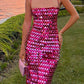 Pink/Silver Black Fashion Sequin Long Spaghetti Strap Party Dress gh4858