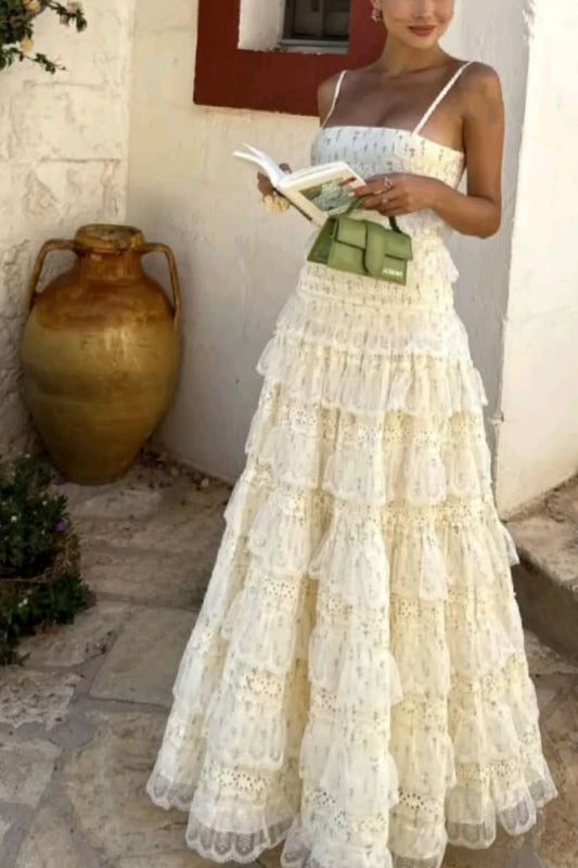 girlhomeshops-Ballkleid mit langen Spaghettiträgern aus Chiffon, Blumenmuster, für Verabredungen, gh5941