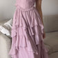 girlhomeshops-Pink burgundy ruffled long prom dress gh5772