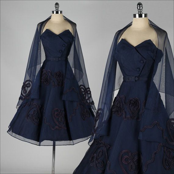 girlhomeshops--Homecoming Dress Dark Blue Floral Mid-Length Formal Satin Prom Dress gh5664