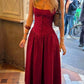 girlhomeshops-Burgundy chiffon long dress gh6144