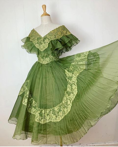 Green sweet and cute exquisite lace long tulle prom dress evening dress birthday party dress homecoming dress gh3539