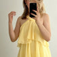girlhomeshops-Yellow floral suspender short homecoming dress chiffon girlfriend dress sister dress gh5800