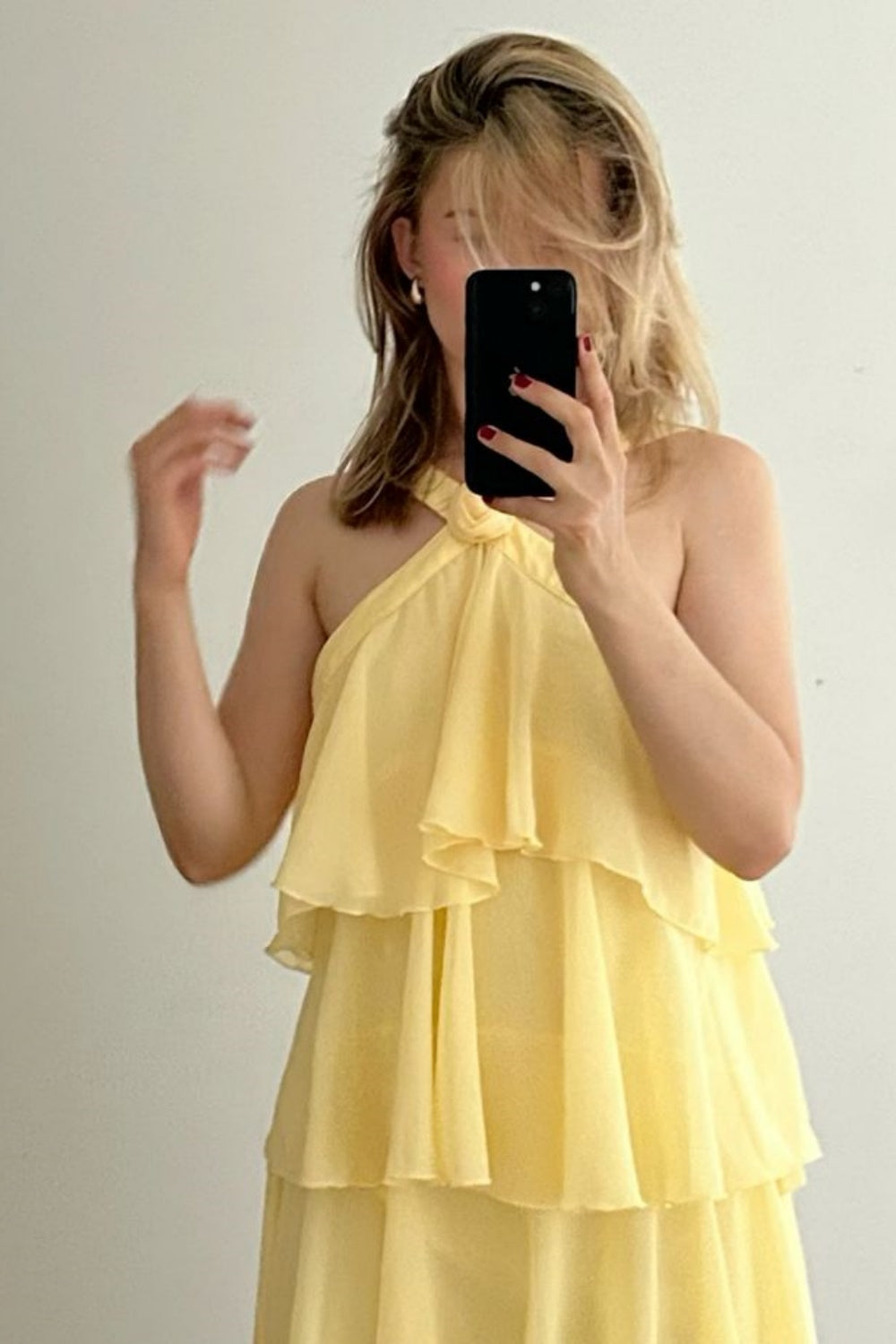 girlhomeshops-Yellow floral suspender short homecoming dress chiffon girlfriend dress sister dress gh5800