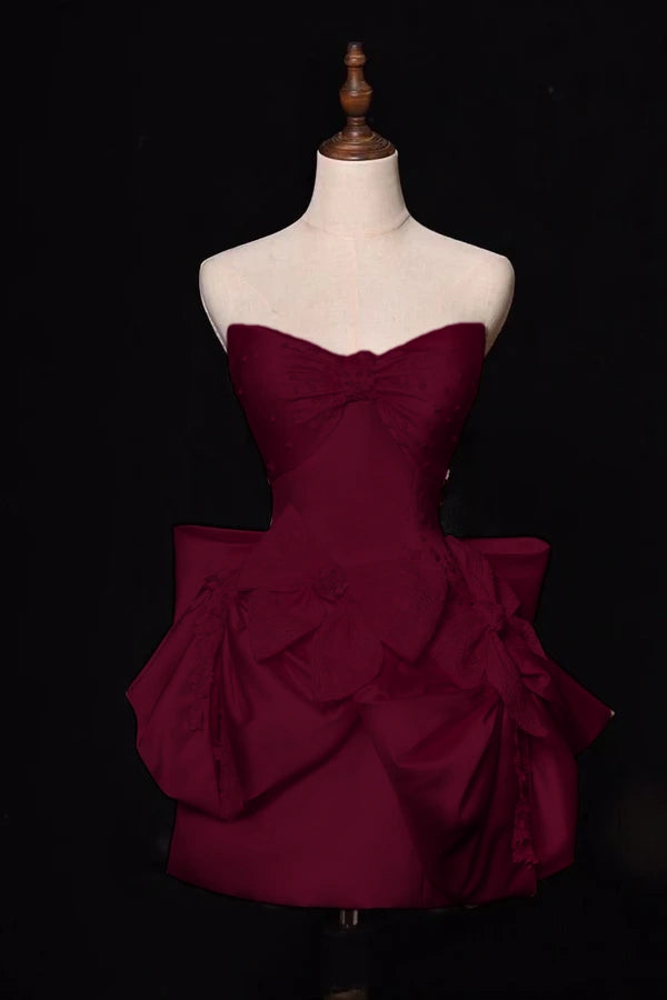 ✨Girlhomeshops🔥Robe de soirée courte en satin ivoire à perles, élégante, gh4982