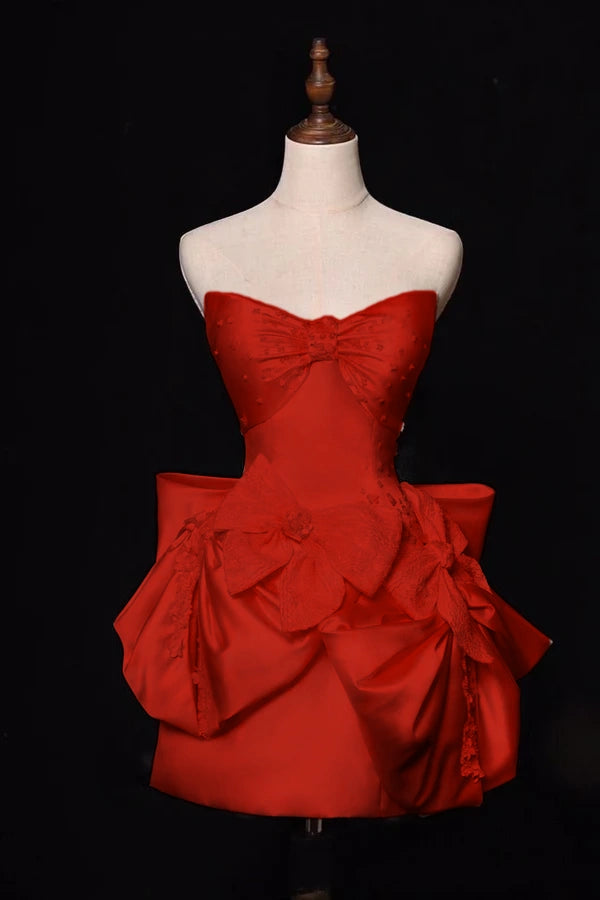 ✨Girlhomeshops🔥Robe de soirée courte en satin ivoire à perles, élégante, gh4982