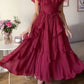 girlhomeshops-Pink burgundy ruffled long prom dress gh5772