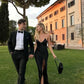 Black Fashion Elegant Long Satin Slit Sexy Ball Gown Evening Dress Wedding Guest Party Dress gh3431