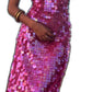 Pink Shiny Fashion Sequin Long Sling Travel Holiday/Birthday/Cocktail Party Dress gh4857