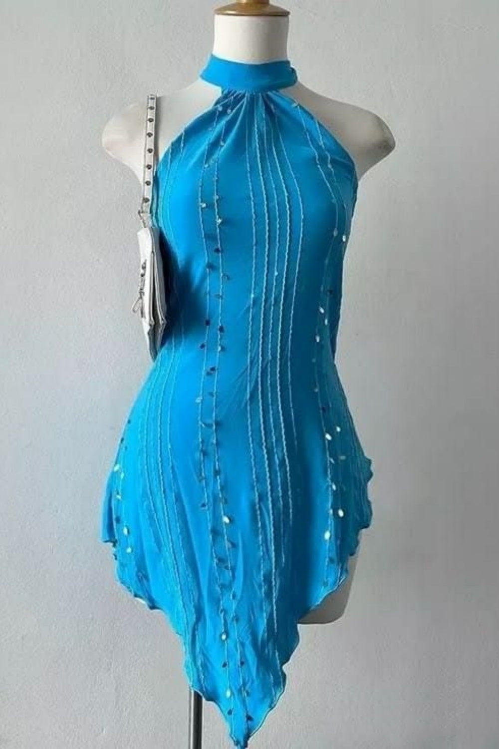 Girlhomeshops-Blue beaded stylish short homecoming dress, party dress, birthday dress gh5152